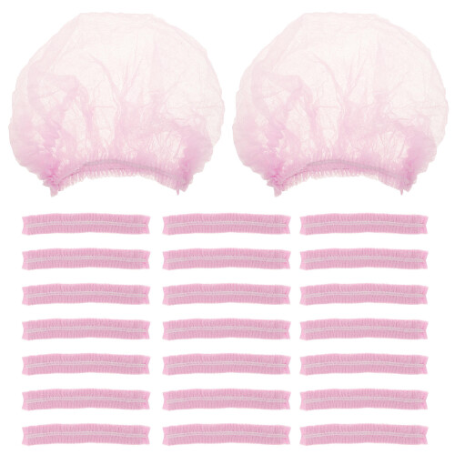 100pcs Disposable Mesh Hairnets Non-Woven Caps for Work