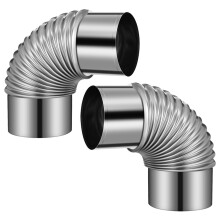 2pcs 90-degree stainless steel stove pipe elbow for indoor camping