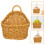 Light Brown Plastic Woven Hanging Wall Basket for Kitchen Storage 7
