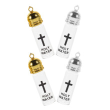 4pcs glass holy water bottles with crucifix for church ceremonies