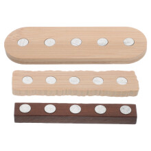 3pcs Wooden Nail Stand Base Acrylic Magnetic Tips Holder