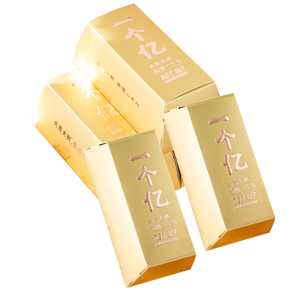 5 Szt. Dekoracyjne PudełKa W KształCie ZłOtych Sztabek Z Papieru-image