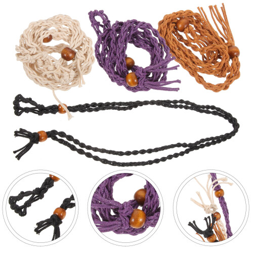 4pcs adjustable retro braided stone holder necklace supplies 2