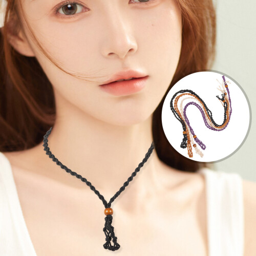 4pcs adjustable retro braided stone holder necklace supplies 1