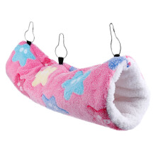 1Pc Pink Hamster Hanging Hammock Plush Pet Bed with Sturdy Rope