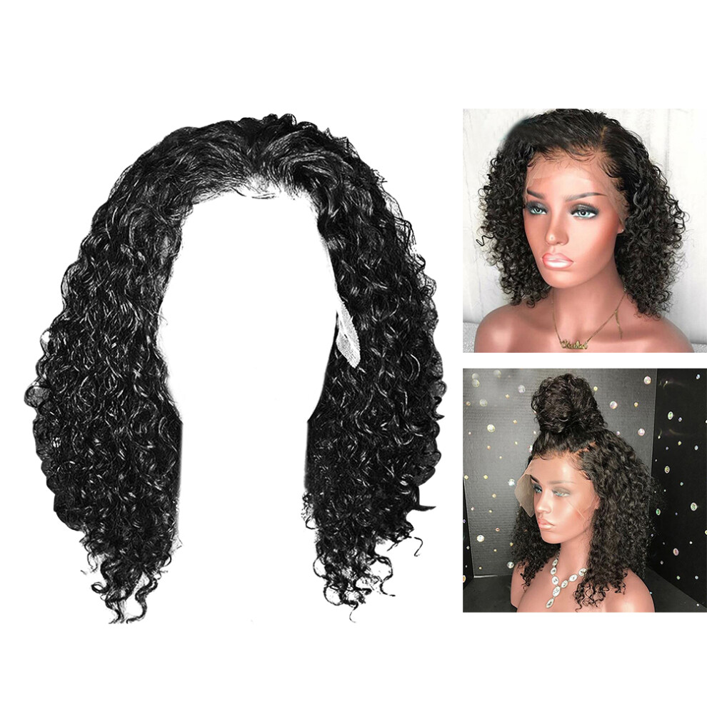 Villcase Unisex Front Short Bob Wig Heat Resistant Synthetic Curly