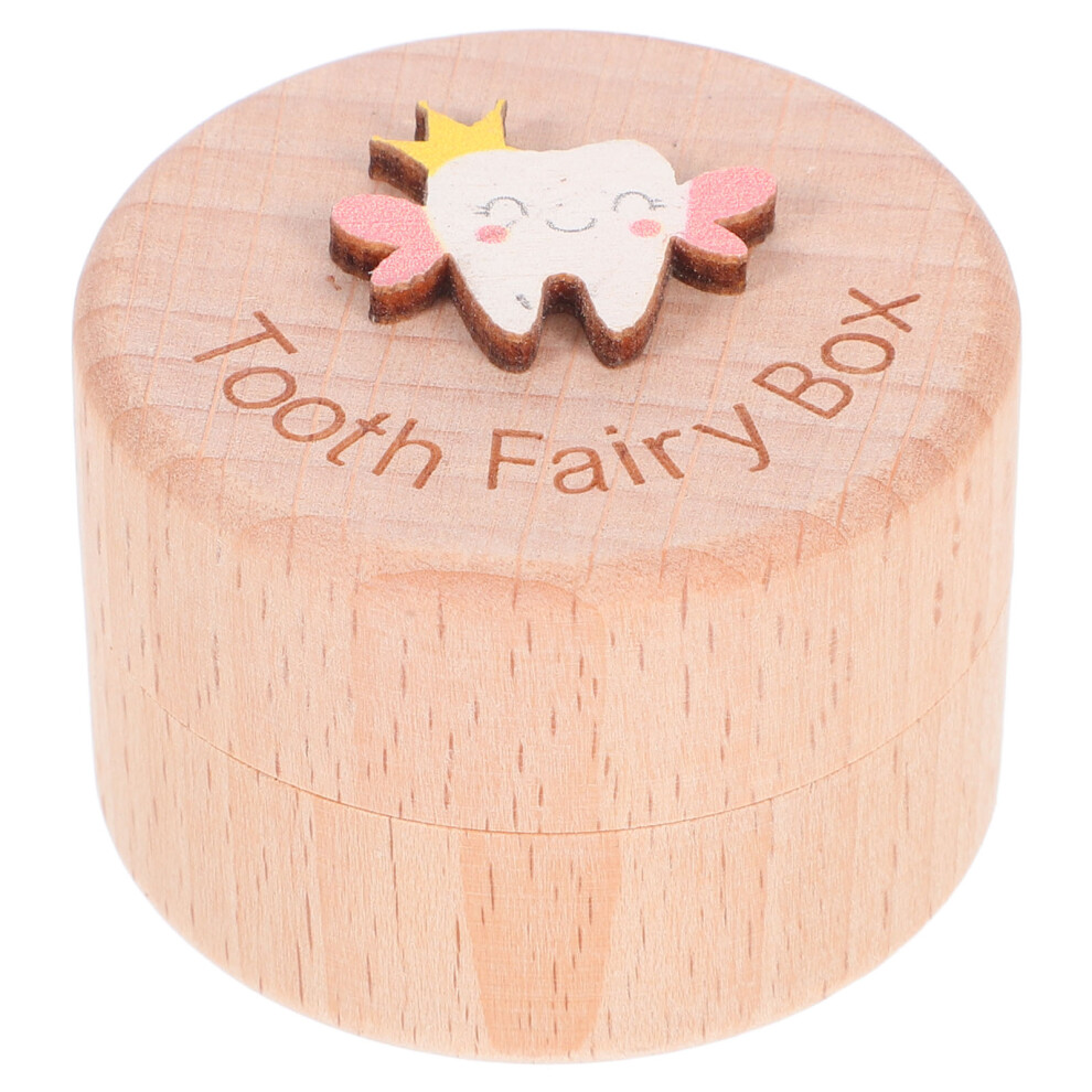 Wooden Baby Tooth Box Kids Keepsake Organizer Newborn Gift Happyyami