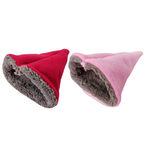 2pcs Warm Pet Sleep Cage Triangle Cotton Nest Bed 2