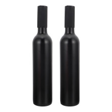 2 pcs empty red wine storage bottles with stoppers, black