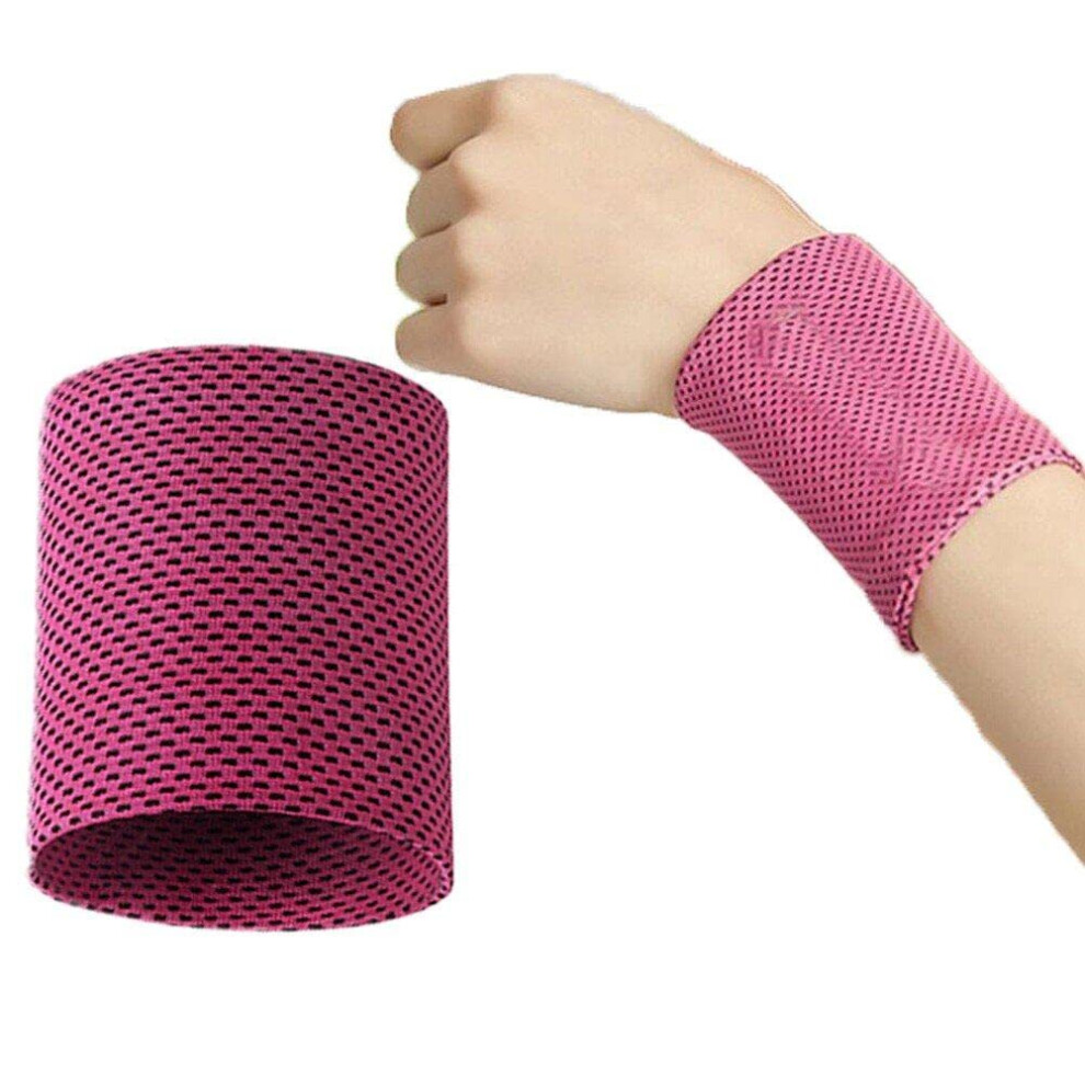 Cooling Wrist Brace For Gym And Yoga Breathable Tennis Wristband Wrap Sport Sweatband Rose Red Hand Sweatband-image-OPC-PKPQRY8-NEW