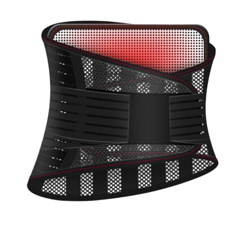 Black Backsupport Lumbar Belt Unisex Breathable Lower Back Support For Work And Exercise Xl With Cushion