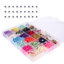 1 box decorative bracelet kit with clay beads for diy crafting