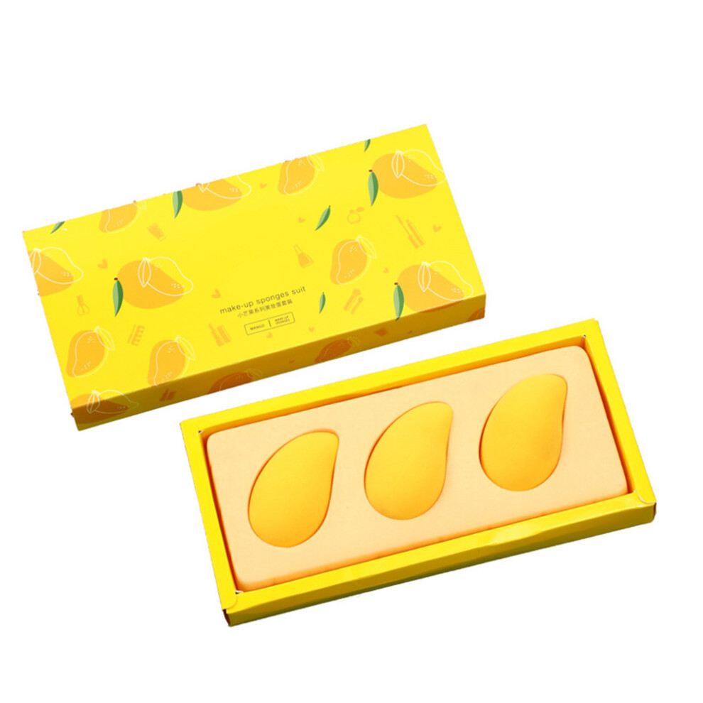 Villcase 3Pcs Mango Shaped Makeup Sponge Non-Latex Cosmetic Puff