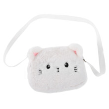 cute cat crossbody bag plush adjustable shoulder purse for girls