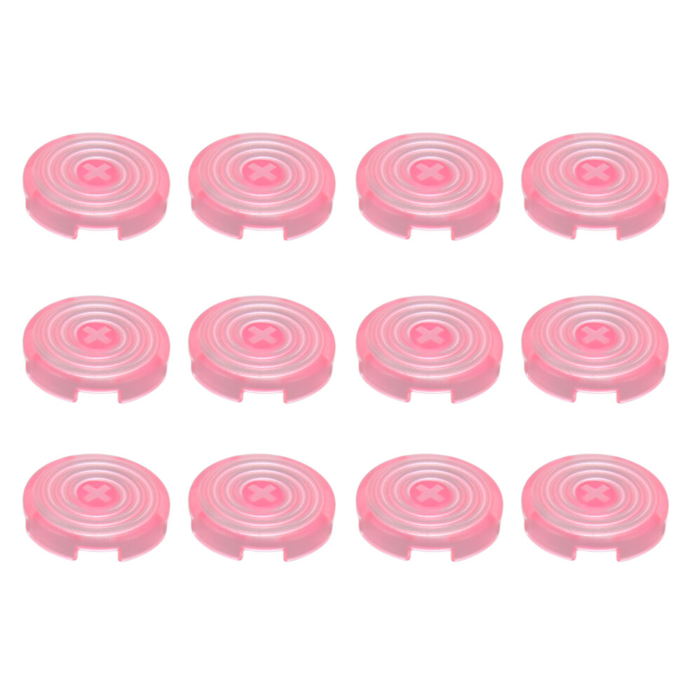 12Pcs Abs Arcade Button Covers For Cross Switches, 20.2Mm Pink 6941351561793
