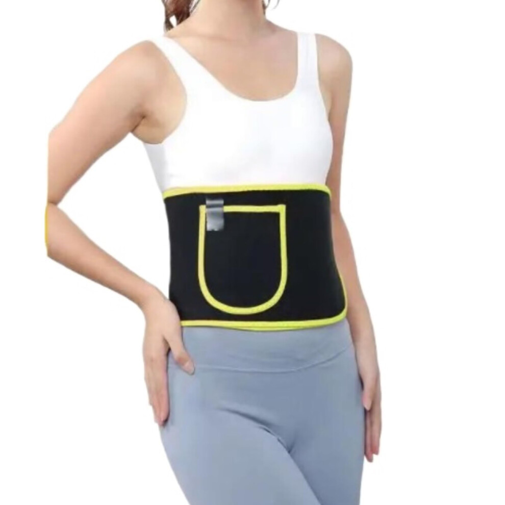 Waist Trainer Back Support, Thin Waist Abdomen Belt, Sweat Steaming Belt, Model 110 Yellow, Sports Fitness Belt-image-OPC-PKPRBDT-NEW