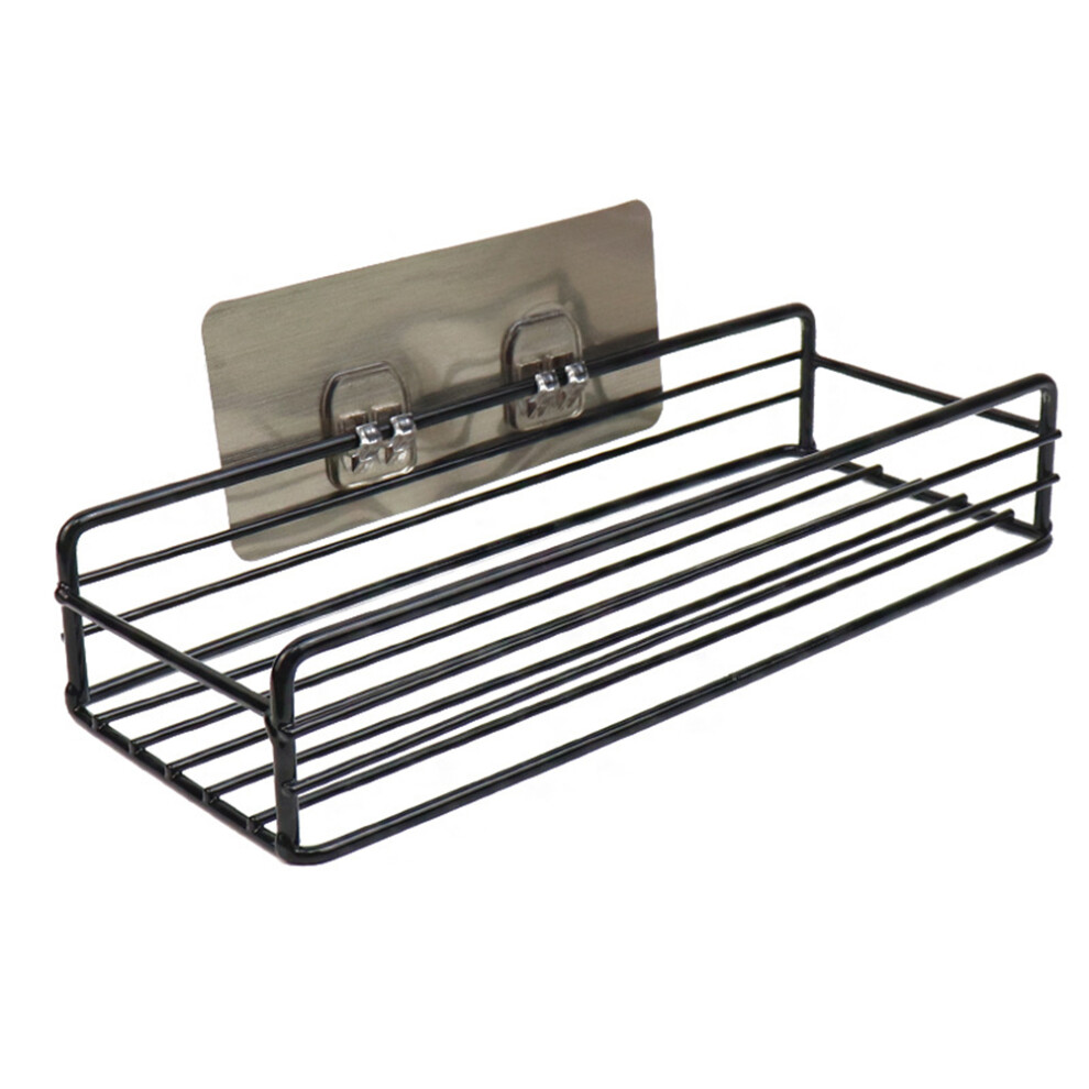 iron wall shelf square storage rack for kitchen or bathroom black-image-OPC-PKPRHTQ-NEW