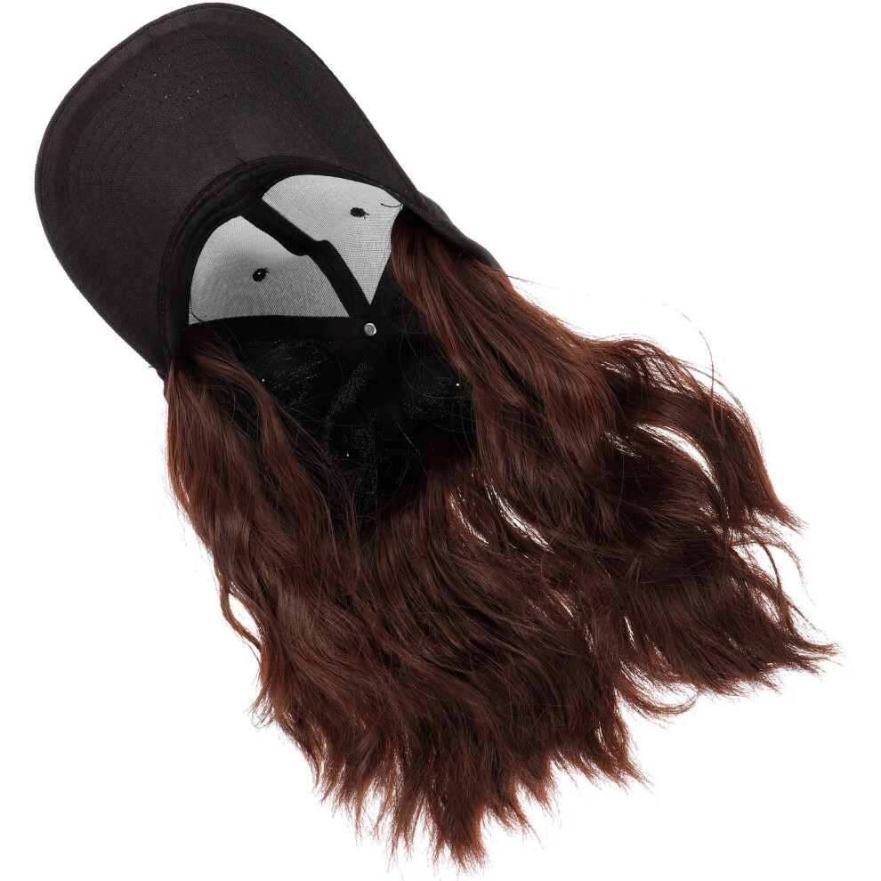 Aboofan Unisex Baseball Cap With Wavy Curly Synthetic Hair Extension