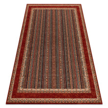 Wool carpet KASHQAI 4357 300 frame, oriental green / claret 135x200 cm