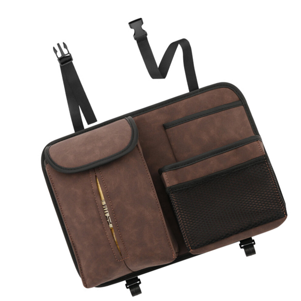 Car Back Seat Organizer Storage Bag Pu Leather Tissue Holder Brown 4171351564162