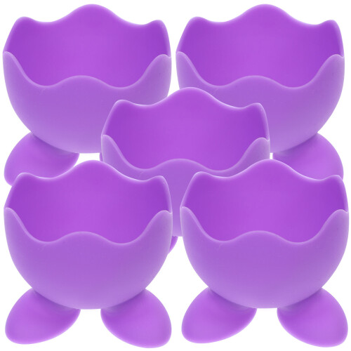 5 Pcs Silicone Egg Tray Boiler Boiled Holder Dash Cup Child