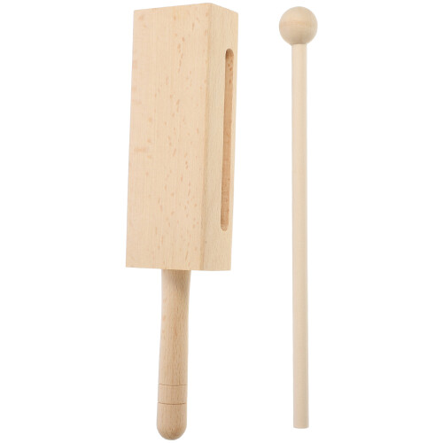 wood rhythm instrument set with mallet percussion block