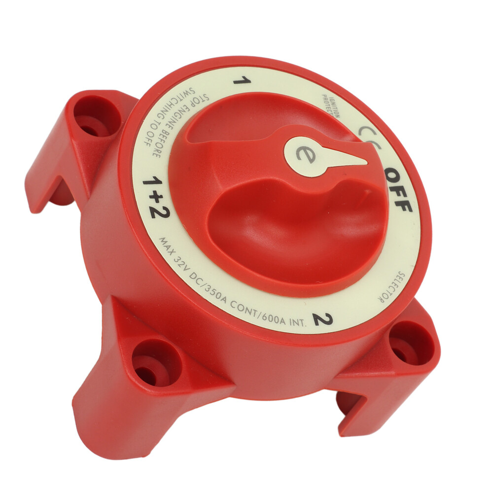 Battery Selector Switch Rotary Knob 3 Studs 350A 32V For Rv Marine Automotive Red 8321351565072