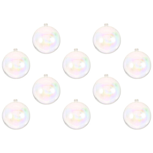 30 Pcs Clear Iridescent Shatterproof Ornament Balls for Christmas Tree 2