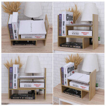 Wooden Bookshelf Storage Rack for Home Office Study Light Walnut
