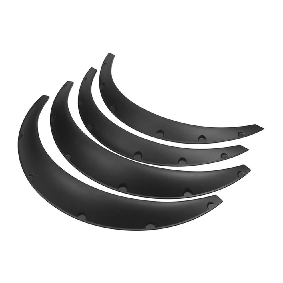 Car Wheel Eyebrow Universal Car Wheel Fender Flares Polyurethane 4Pcs Universal Fit Cars Trucks Suvs Black 9084446049152