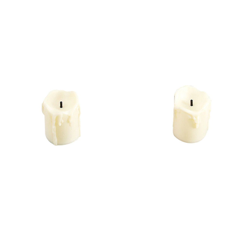 2pcs Black Wick LED Flameless Tealight Candles (Beige, Yellow Light)-image-OPC-PKPSTKV-NEW