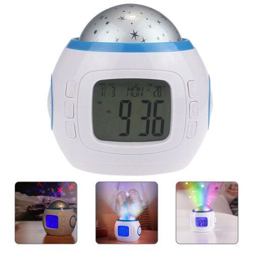 night lamp alarm clock with bedside projection light 1