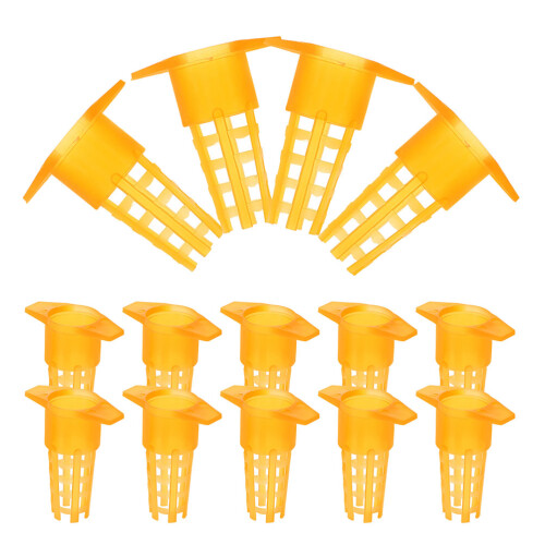 60pcs Bee Queen Cage Protector for Rearing Cups Incubation Bases