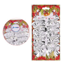 24pcs ribbon christmas bows for tree party decor (sliver)