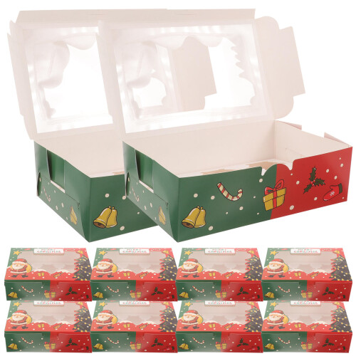 10Pcs Multi Paper Pastry Packing Boxes Cake Storage Boxes with Window 2