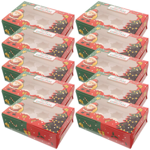 10Pcs Multi Paper Pastry Packing Boxes Cake Storage Boxes with Window