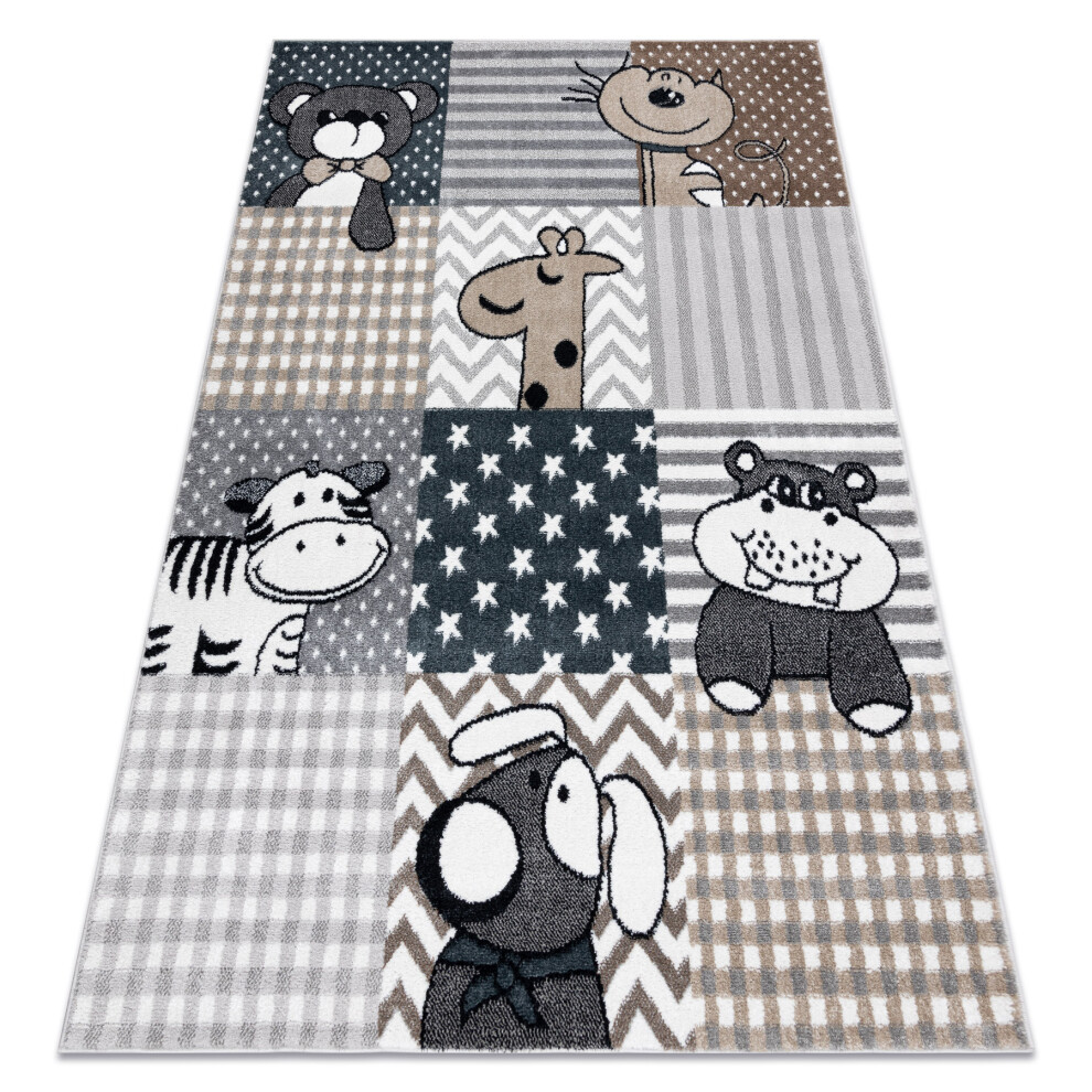 Carpet Fun Pets For Children, Animals 160X220 Cm Grey Rugsx
