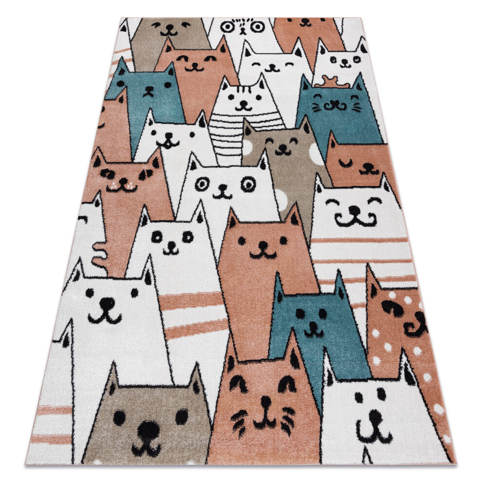 Rugsx Carpet Fun Gatti For Children, Cats, Animals Pink 80X150 Cm