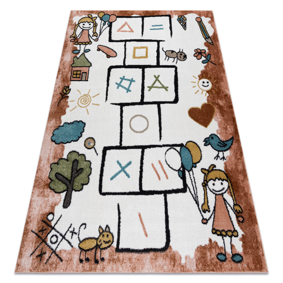Carpet Fun Hop For Children, Hopscotch, Animals 160X220 Cm Pink Rugsx