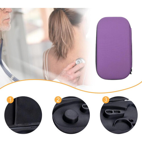 Stethoscope Carrying Case Hard Shell Travel Case Violet Protective Carrying Bag 2