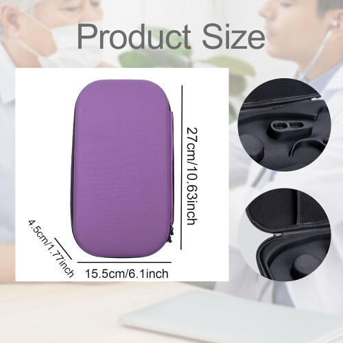 Stethoscope Carrying Case Hard Shell Travel Case Violet Protective Carrying Bag 1