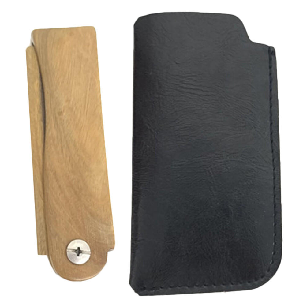 Aboofan Unisex Wooden Hair Comb Set With Case Portable Mustache Folding Pocket Comb