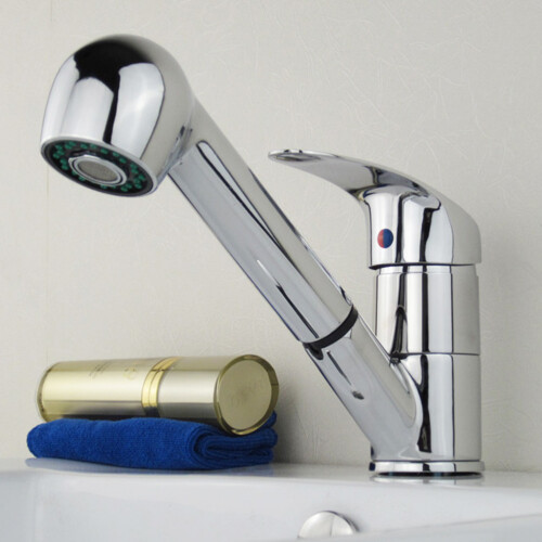 copper brushed single handle sink faucet with pull down sprayer 2