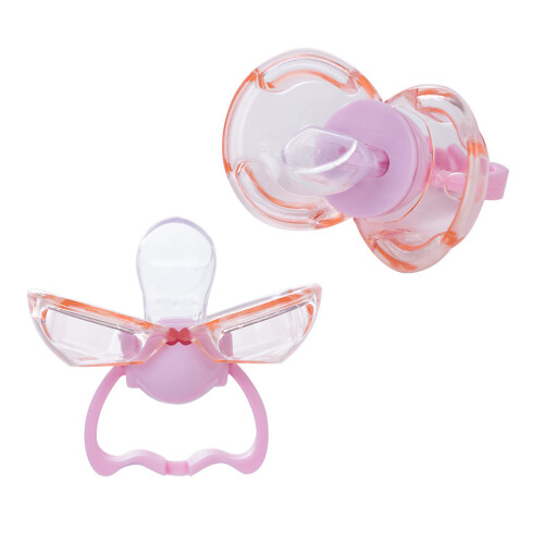 2pcs silicone pacifier for sleep, pink 1