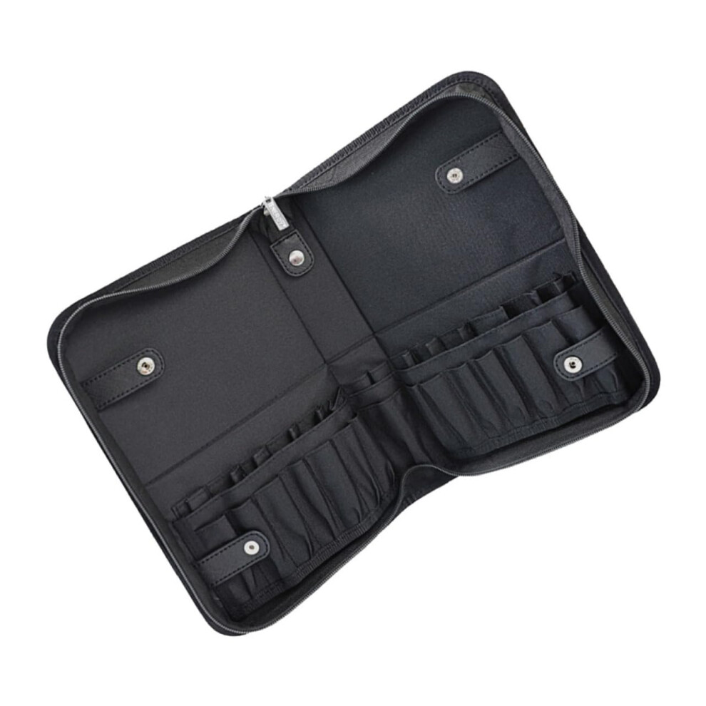 Travel Portable Makeup Brush Organizer Pouch With Zipper Closure Slot Capacity For Brushes Cosmetics Art Supplies