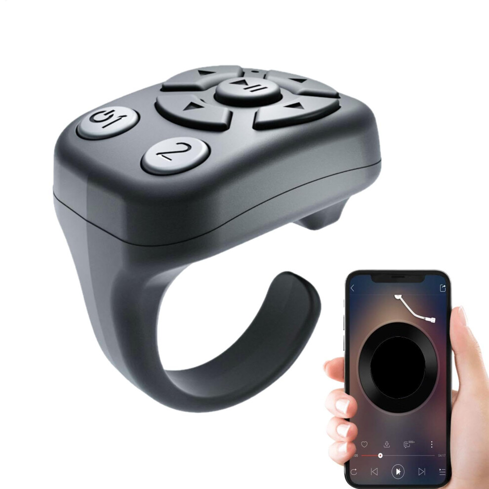 Remote Control Page Turner Ring Fingertip Wireless Remote For Page Turning And Camera Video Recording Black 9393856907588