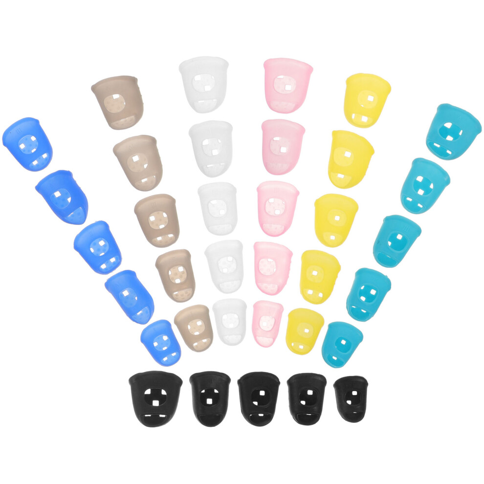 35 Szt. Ochronniki Na Palce Z Silikonu Do ćWiczeń Gry Na Gitarze-image