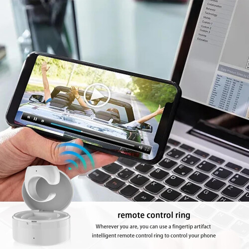 Remote Control Page Turner Wireless White Automatic Silent Operation Charging Compartment Compatible With Ebooks 1