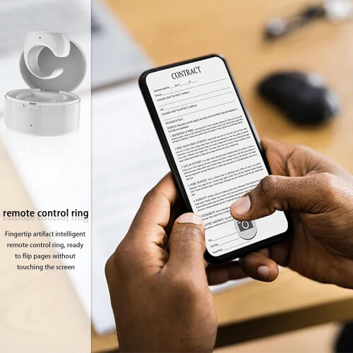 Remote Control Page Turner Wireless White Automatic Silent Operation Charging Compartment Compatible With Ebooks 2