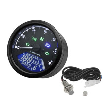 Motorcycle Tachometer Gauge Universal Digital RPM Meter 0-12000 RPM For 1-4 Cylinder Motorbike 12V Style C